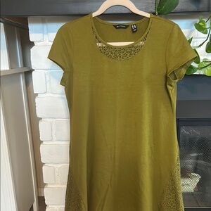 H by Halston Olive Green High Low Dress